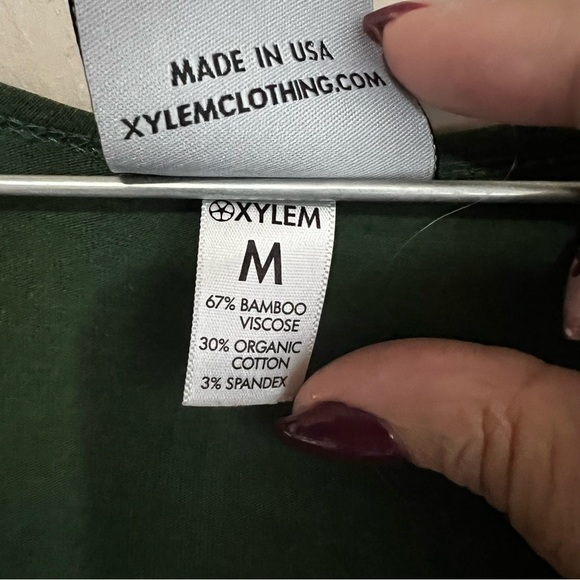 Xylem Green Bamboo Organic Cotton Peplum Top - Picture 4 of 5